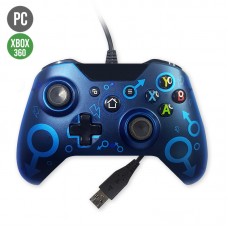 Controle com Fio Xbox 360 e PC N1 - Azul